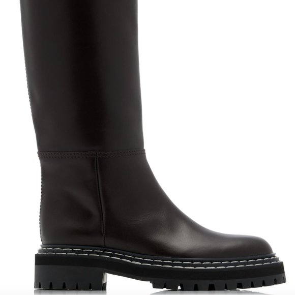 Proenza Schouler Shoes - PROENZA SCHOULER Lug Sole Knee High Boots In Black